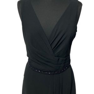 NWT Loft faux wrap little black  dress with beaded belt size 12